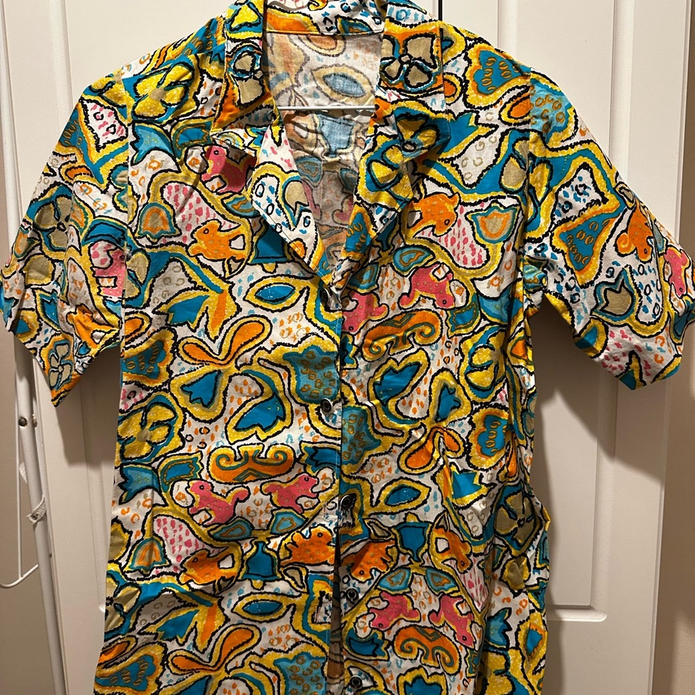 Bundle of 2 handmade women’s shirts Vintage fun patterns